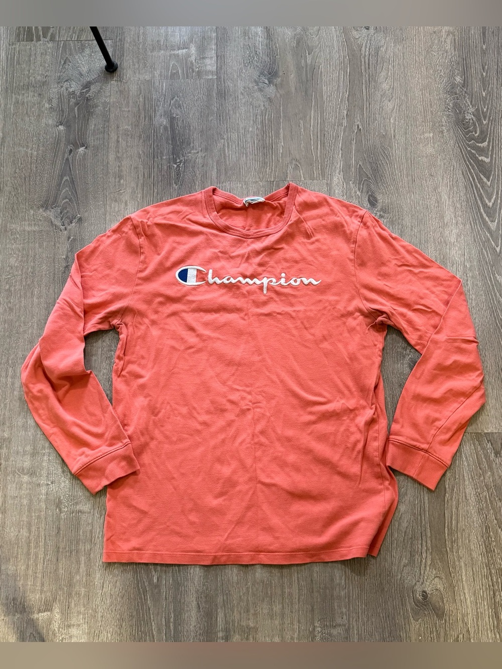 Champion, long sleeve embroidered T-shirts,  size large